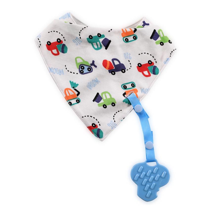 Baveta tip bandana, cu snur si jucarie dentitie, bumbac - Imagine 3 [ps:25dcd031-9248-4d04-a874-50e064a976bc]