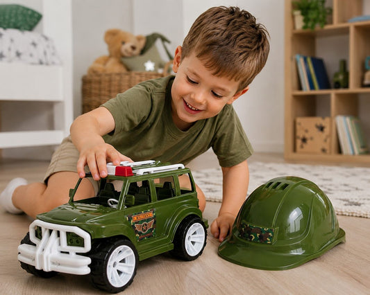 Jeep Off-Roader VIVA TOYS 32cm - Cască Militară - Verde (3) [ps:4f3e2975-5104-433d-97c2-7345d54081f5]