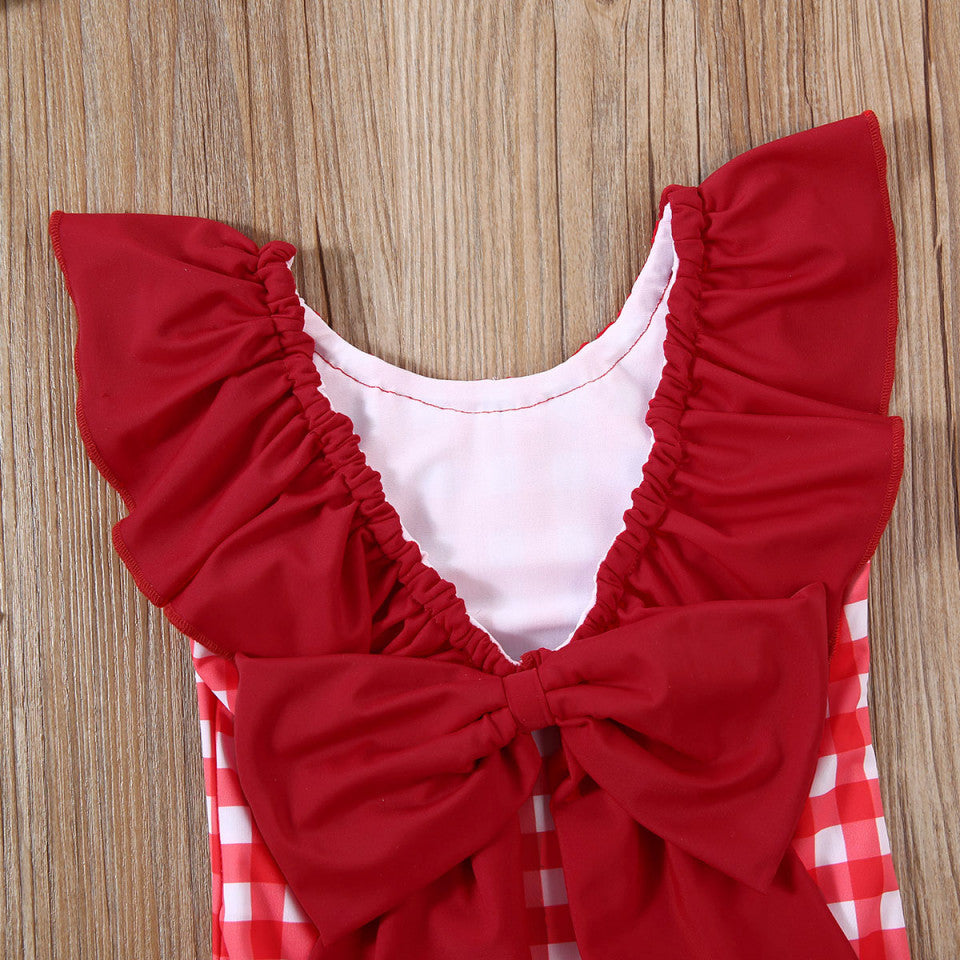 Costum de baie cu patratele rosii si bentita Drool (Marime: 100) [ps:8af424e9-3714-4859-a860-1c7646cabc80]
