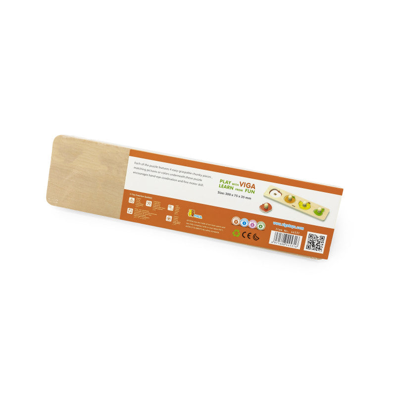 Puzzle Montessori cu maner, Fructe, Viga [ps:07040268-3501-4312-aeb5-059322dcf543]