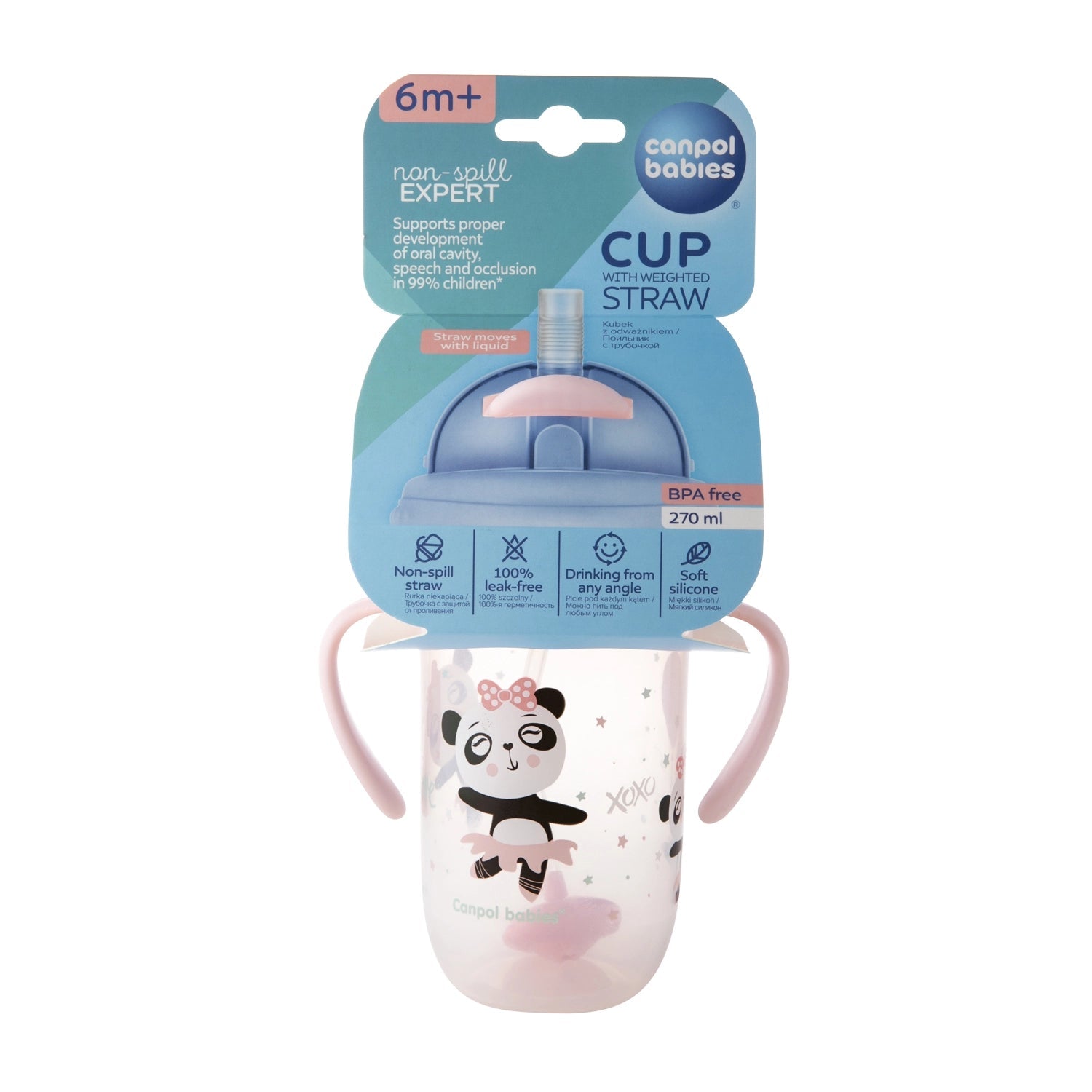 Canpol Babies Cana Anti-Varsare Cu Pai 270ml Exotic - Roz [ps:bad261aa-a557-411c-808e-9aae44cb3ccc]