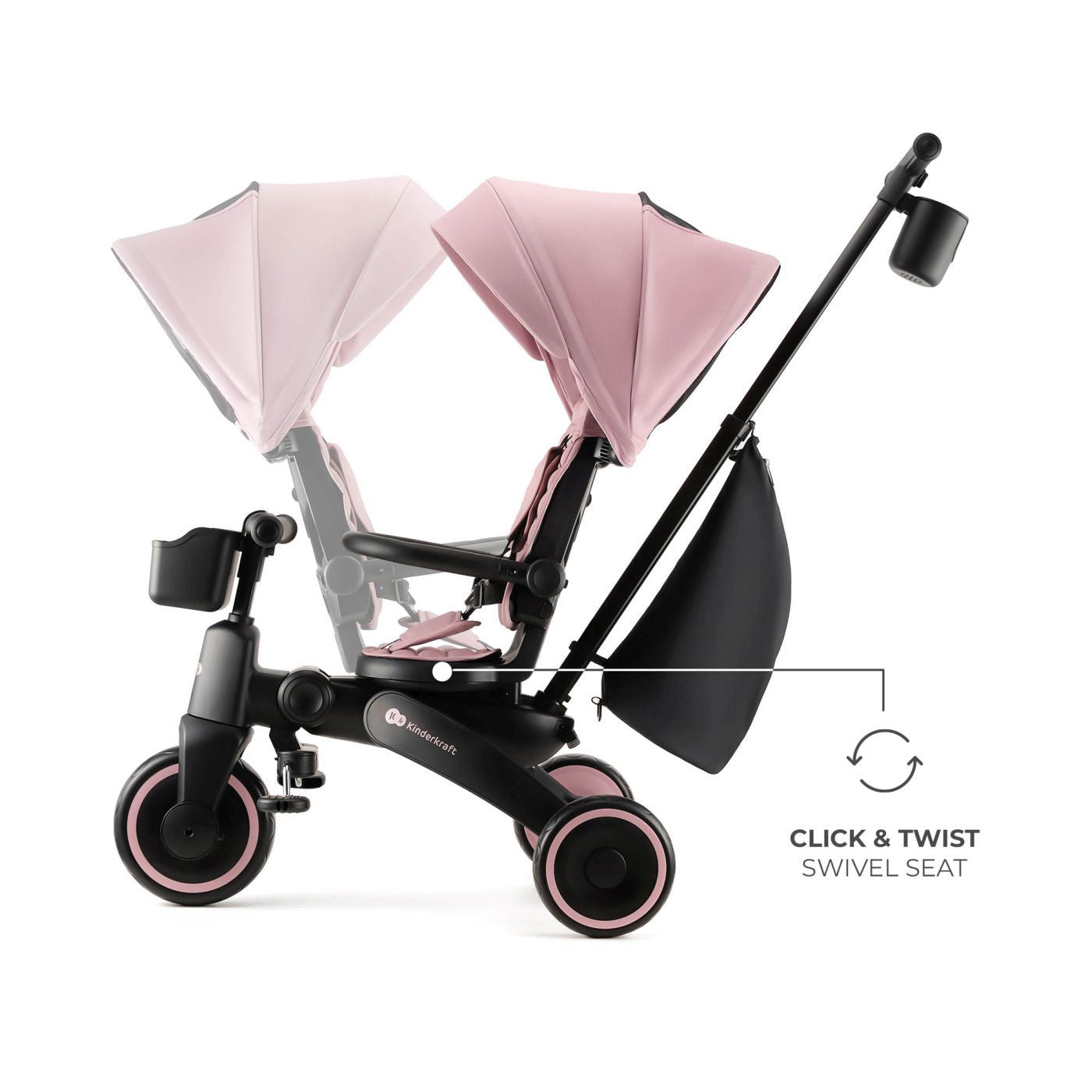 TRICICLETA KINDERKRAFT JAZZ 2, PINK - Imagine 3