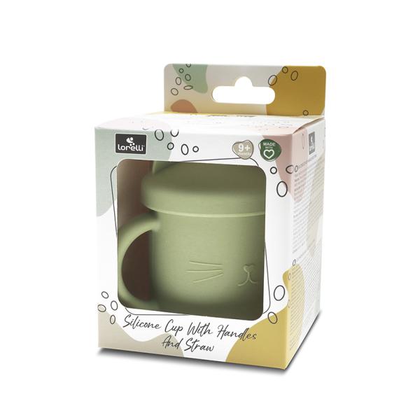 Cănuță Lorelli cu Manere și Pai, Silicon Natural, Fresh - Fresh Green (3) [ps:5342e69a-92f5-448d-854e-060f31586721]