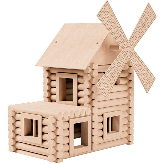 Set constructie arhitectura Vario Mill, 122 piese mari din lemn, Walachia [ps:5f3d1487-fbfc-42c9-b567-1537d686727c]