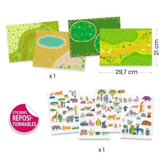 Set creativ de stickere reutilizabile Animale, Djeco - Imagine 4 [ps:1e0b3c53-4f2d-40df-895b-c6d51e31bd34]