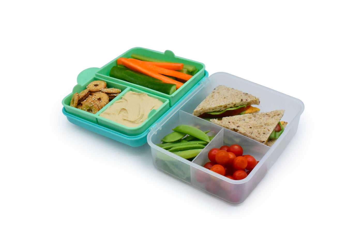 CUTIE PRANZ BENTO 2 NIVELE CU TACAMURI MELII BLUE MINT LIME [ps:ea3bddd3-dede-44ff-b8da-b5d4b22f82b3]
