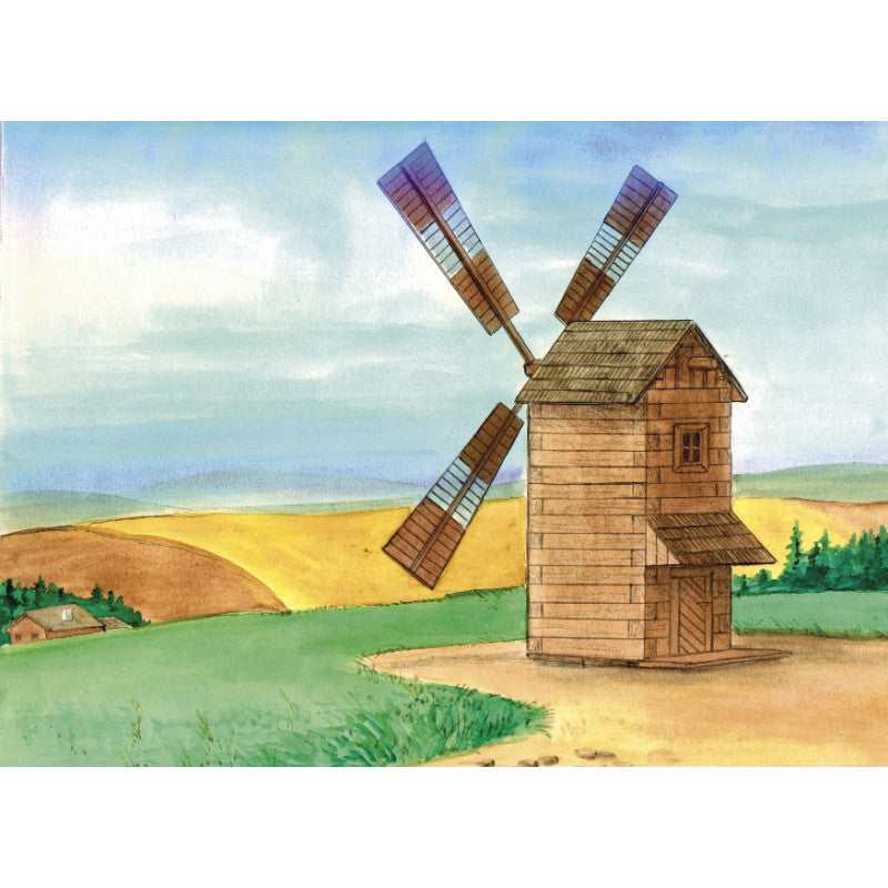 Set constructie arhitectura Moara de vant, 137 piese din lemn, Walachia [ps:68528b31-6ef8-4dc1-829d-a1c549ef32e2]