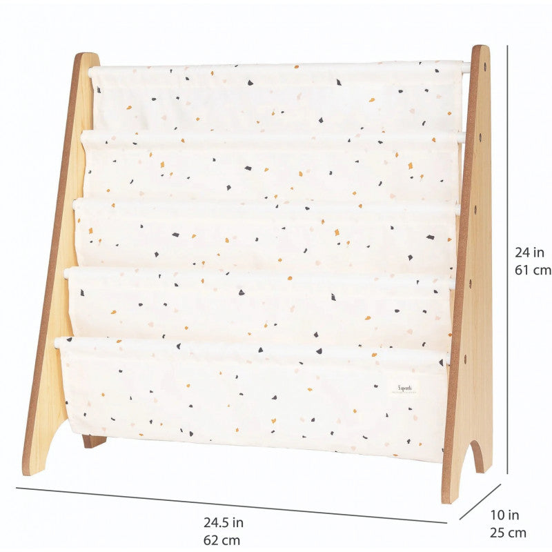 Raft organizator de carti pentru copii, material reciclat Terrazzo Cream, 3 Sprouts [ps:ce5d16f7-b574-485c-afaf-1d1176264d3c]