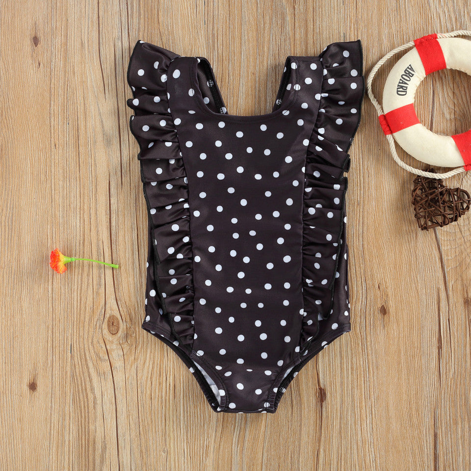 Costum de baie cu bulinute alb/negru Drool (Culoare: - Imagine 3