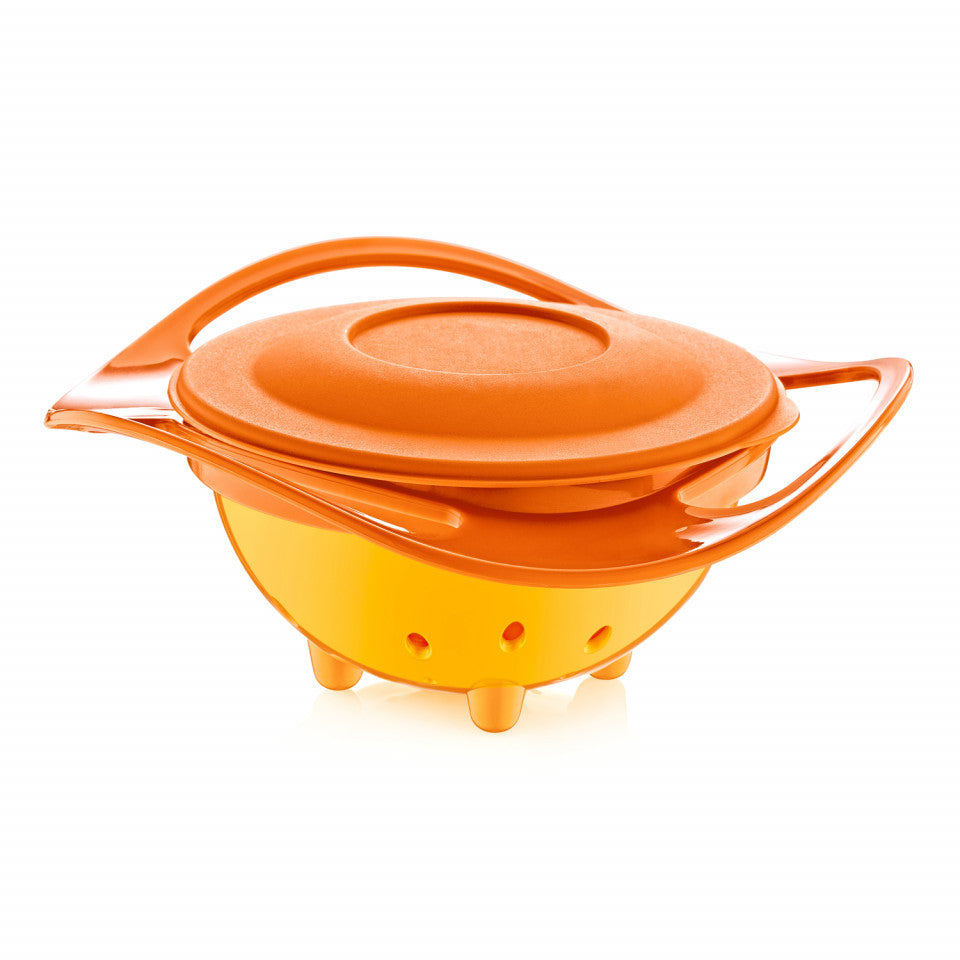 Bol multifunctional cu capac si rotire 360 grade BabyJem - Portocaliu