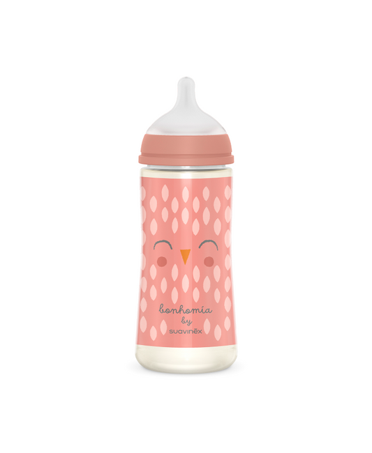 Biberon 360 ml Tetină fiziologică SX Pro cu debit mare Bufniță roz Bonhomia [ps:00230357-9e10-49f4-9107-84f7a713f99d]