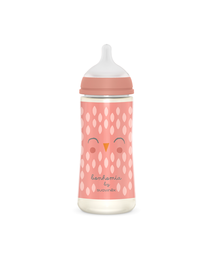 Biberon 360 ml Tetină fiziologică SX Pro cu debit mare Bufniță roz Bonhomia [ps:00230357-9e10-49f4-9107-84f7a713f99d]