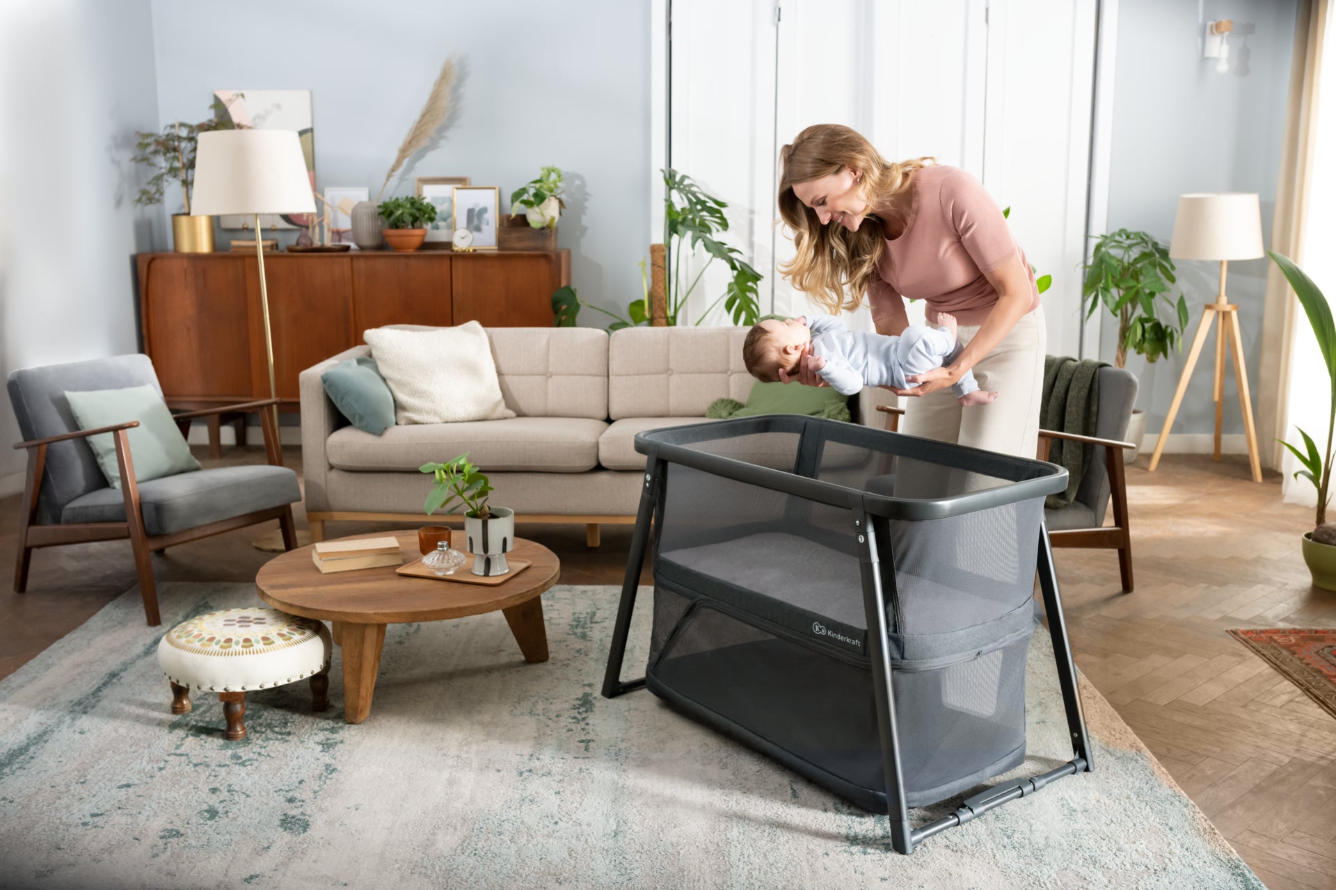 PATUT DE CALATORIE KINDERKRAFT SOFI PLUS, 4 IN 1, GREY - Imagine 3