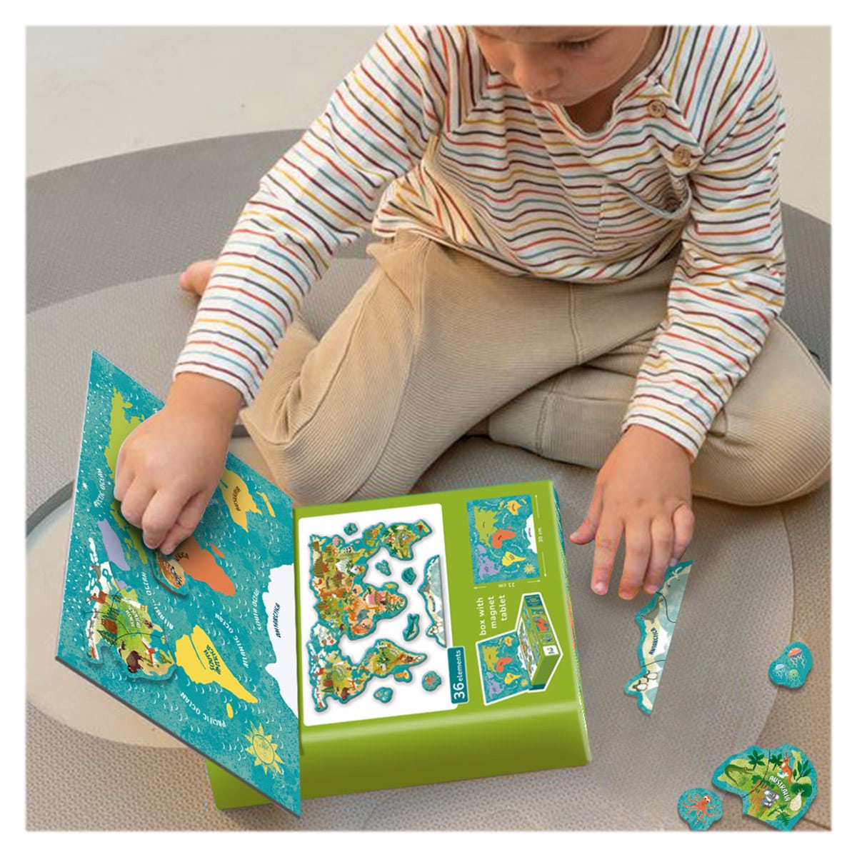 Puzzle Magnetic Harta Lumii cu Animale - Dodo Toys - Default Title (3) [ps:cfb5e8d9-be16-45ad-bb7f-8f9f6694af68]