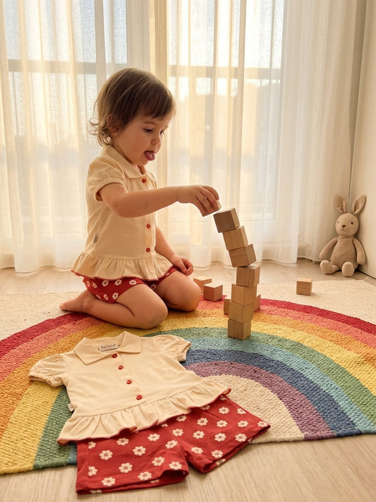 Set tricou stil cămașă și pantaloni scurți cu flori si - 3 ANI (3) [ps:1f25a8b8-3e77-45a6-9eed-7f651d0778f5]