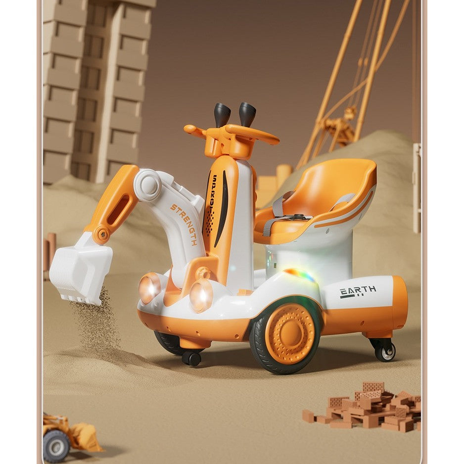 Excavator Electric Flippy cu Telecomandă, Maro, +2 Ani - Galben (3) [ps:298c977d-6143-4164-8f33-bd6a4df5e6d2]