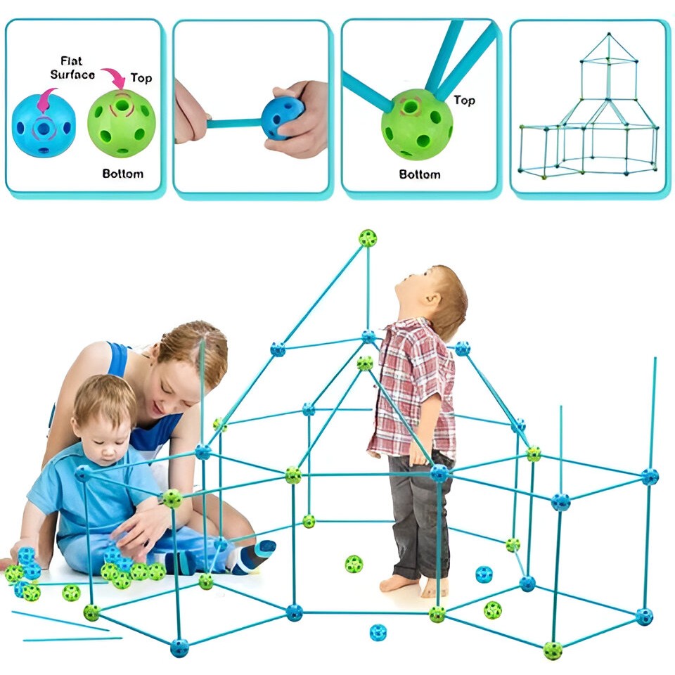 Kit Constructie Fort 3D Flippy, 36 Sfere si 51 Tije, Verde - Default Title (3) [ps:4e95e203-4937-48bb-972f-83d2a20df508]