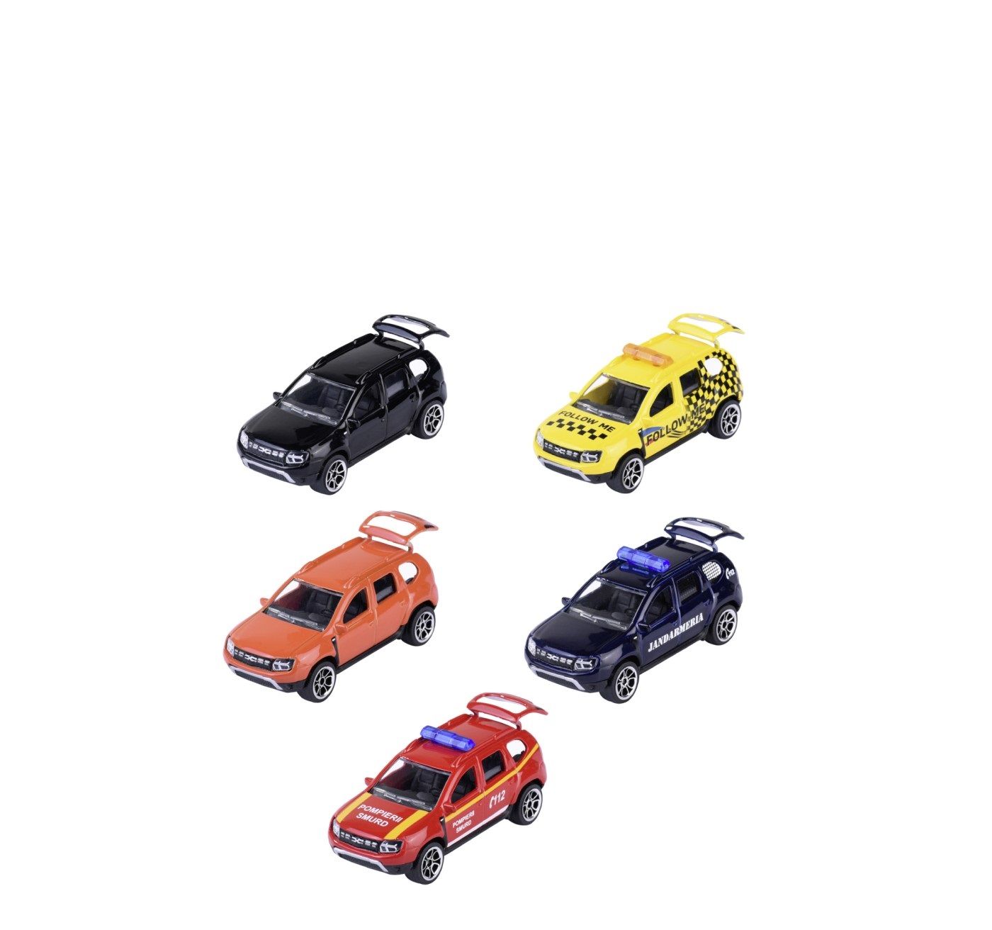 MAJORETTE DACIA DUSTER SET 5 MASINUTE SCARA 1:64 [ps:2fdadd4d-92ae-41c1-9214-6700f1286ea2]