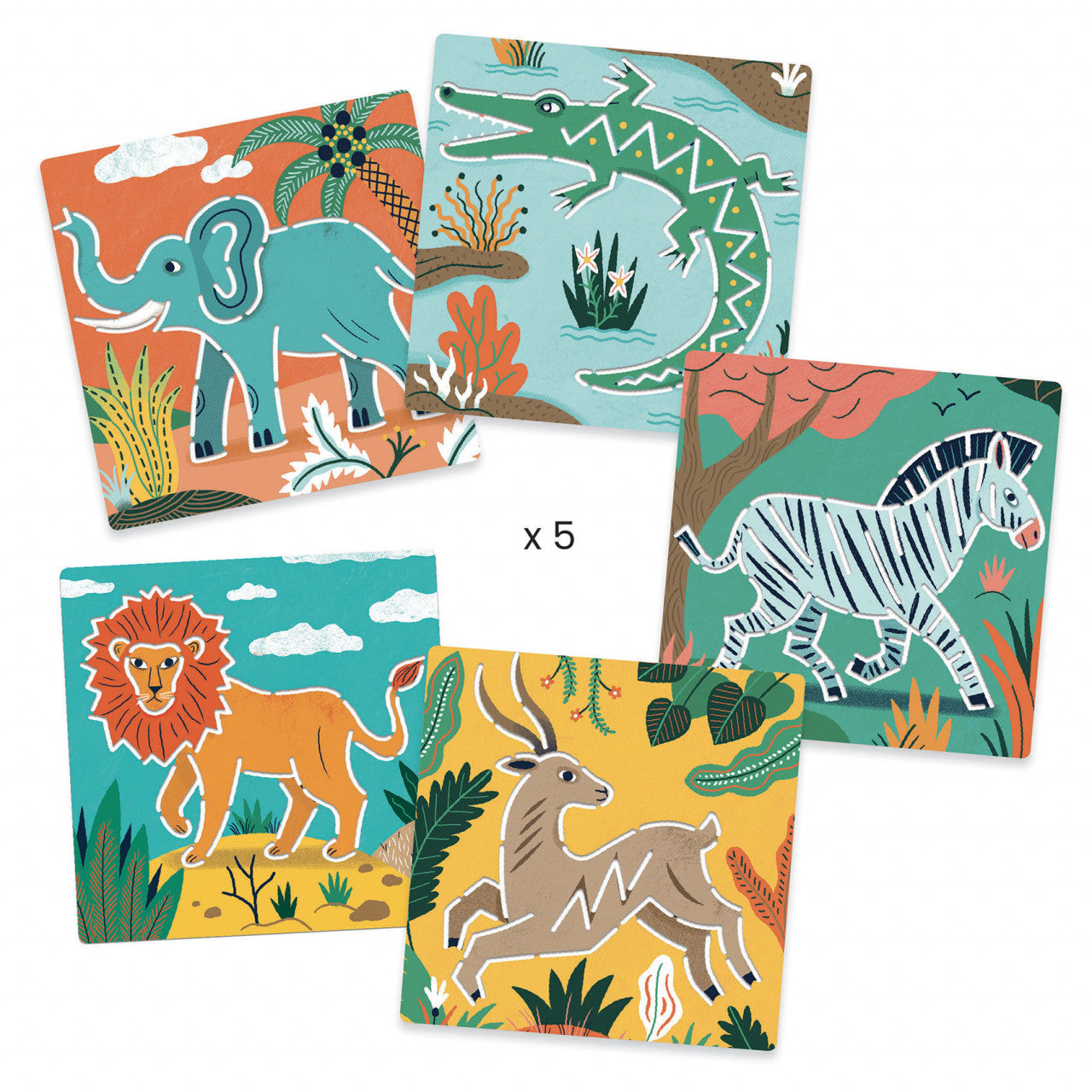 Sabloane Animale salbatice, Djeco - Imagine 2 [ps:f038ed29-df30-49ab-b4b7-8c62fa84b9ec]