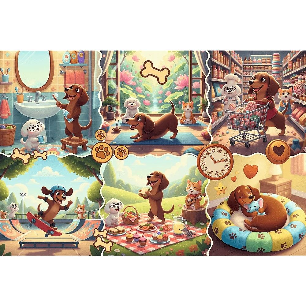 PUZZLE TREFL 100 O ZI LUNGA A UNUI TECKEL - Imagine 2 [ps:daaa60e2-caa1-4cb0-ae72-bc3b44e945d8]