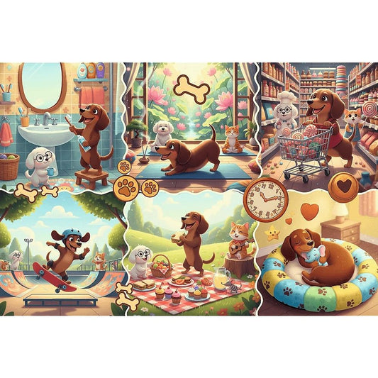PUZZLE TREFL 100 O ZI LUNGA A UNUI TECKEL - Imagine 2 [ps:daaa60e2-caa1-4cb0-ae72-bc3b44e945d8]