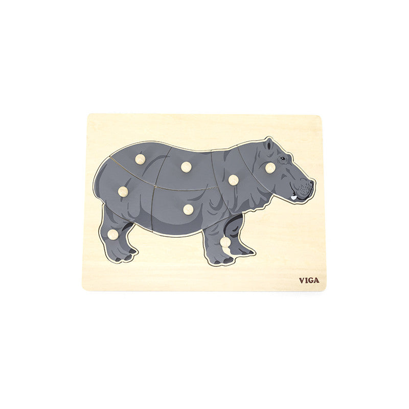 Puzzle Montessori, Hipopotam, Viga [ps:54e14cdb-4a00-45b9-b4f2-4697b36cba7b]
