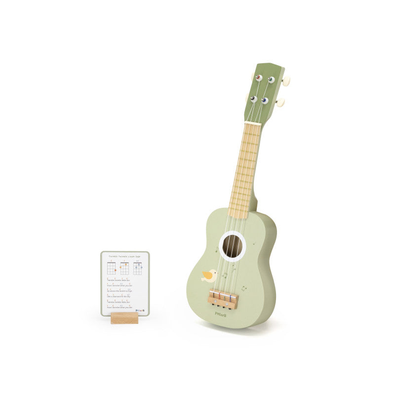 Ukulele verde din lemn pentru copii, jucarie muzicala Montessori [ps:95ea0f55-12e0-4466-bc29-2d23512156f9]