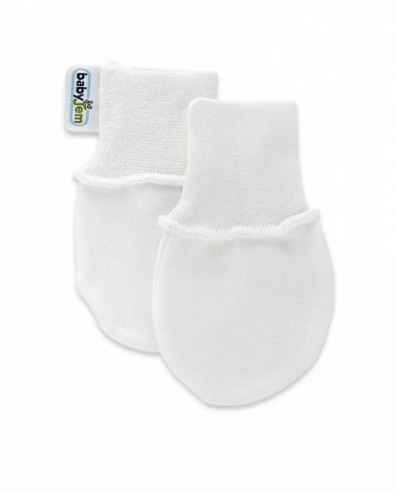 Manusi pentru nou nascuti BabyJem Baby Glove (Culoare: Gri) - Alb