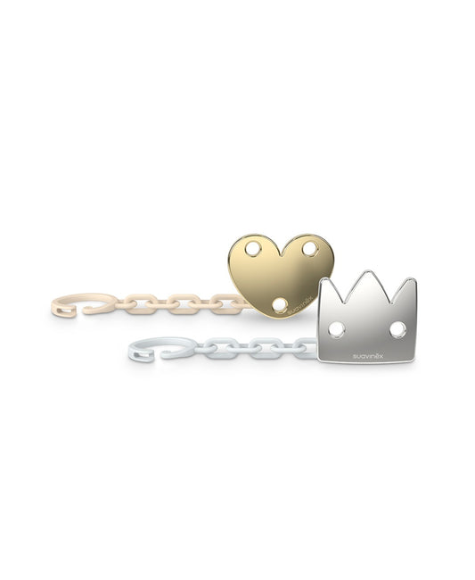 Lănțișor suzetă cu clips, coroana, Spread Joy, Suavinex - Imagine 3