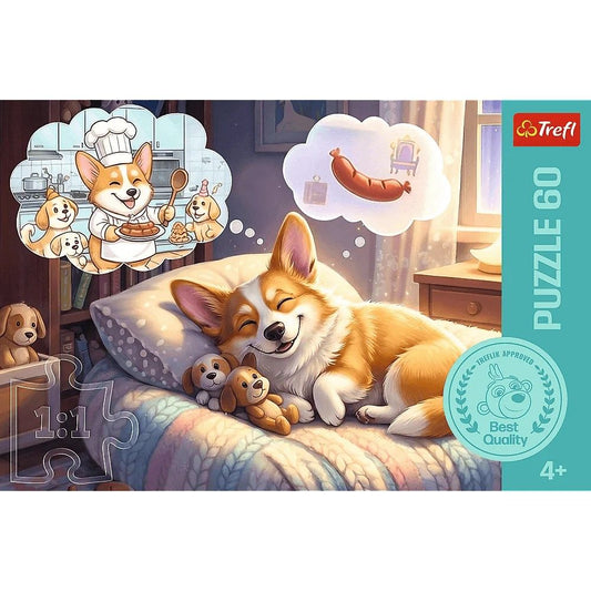 PUZZLE TREFL 60 CORGI IN TARAMUL VISELOR - Imagine 3
