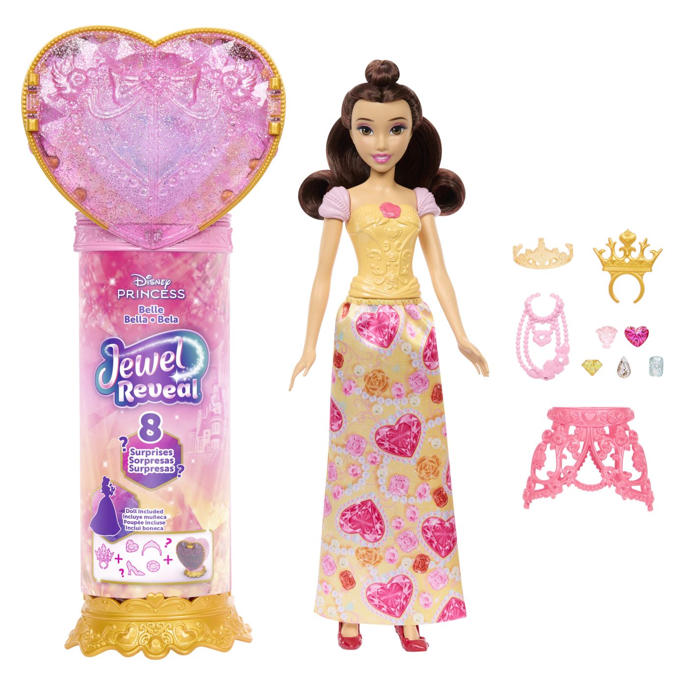 DISNEY PRINCESS JEWEL REVEAL PAPUSA BELLE Mattel - Imagine 3