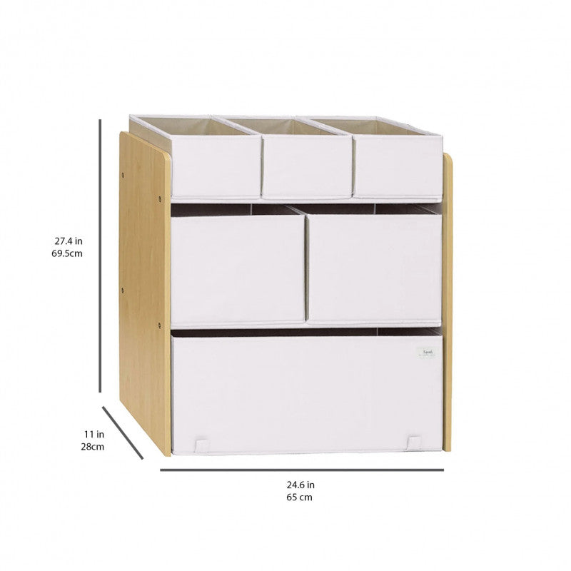 Organizator din material reciclat pentru jucarii, Cream, 3 Sprouts [ps:d1f3ac41-7afe-49df-8c53-04a2bc908a34]