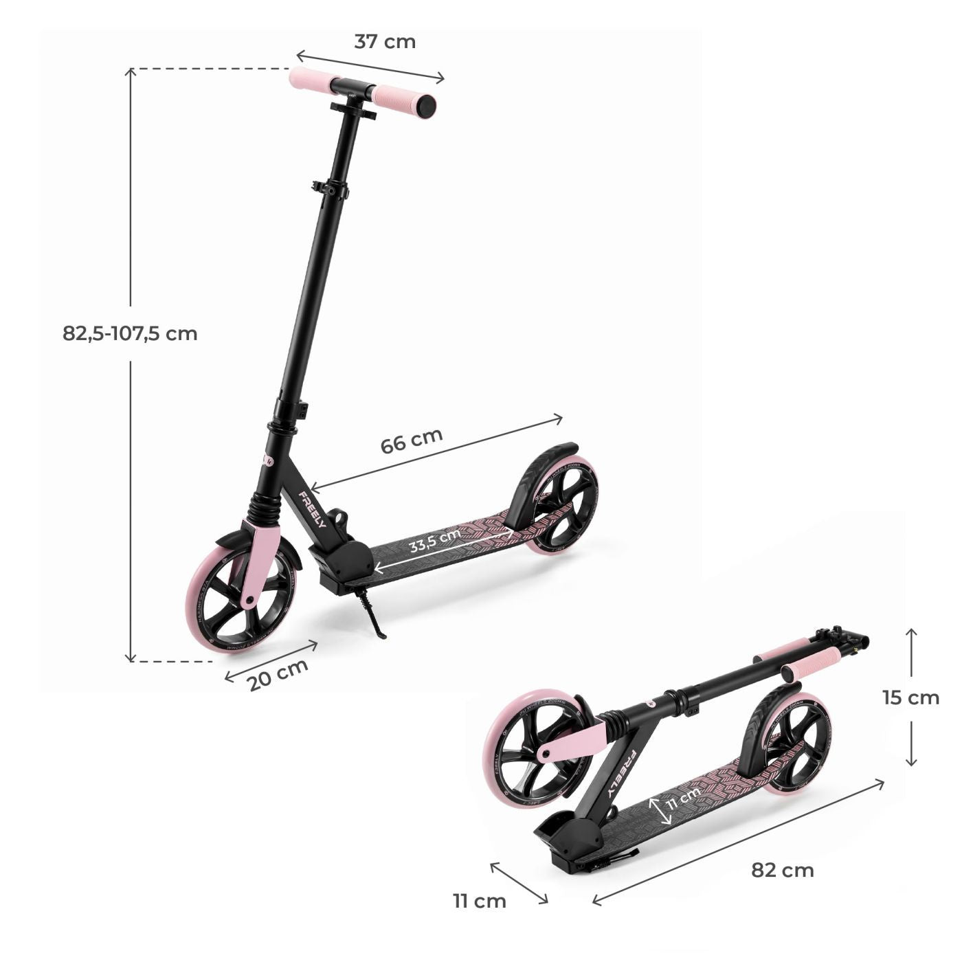 TROTINETA KINDERKRAFT FREELY,  BEIGE - Roz