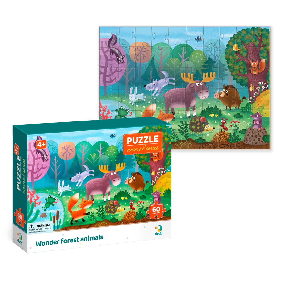 Puzzle 60 piese Animalele din Padurea Minunata - Dodo Toys - Default Title (3) [ps:d8c31ee7-21c3-4409-967f-ba0d034b6a67]
