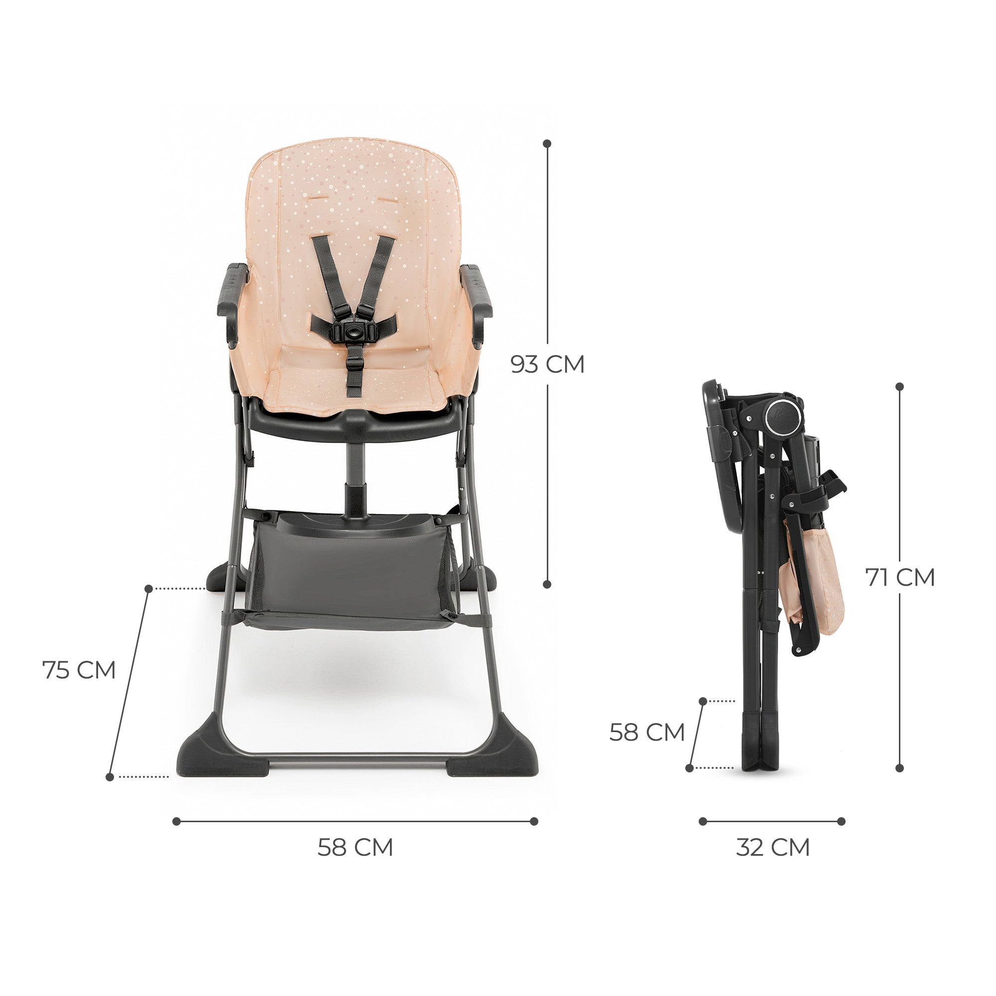 SCAUN DE MASA KINDERKRAFT FOLDEE, PLIABIL, GREEN - Roz