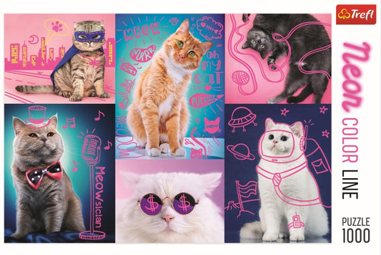 PUZZLE TREFL 1000 SUPER PISICI NEON - Imagine 3 [ps:461567e7-6f80-4f89-bfe5-1ba164c29810]