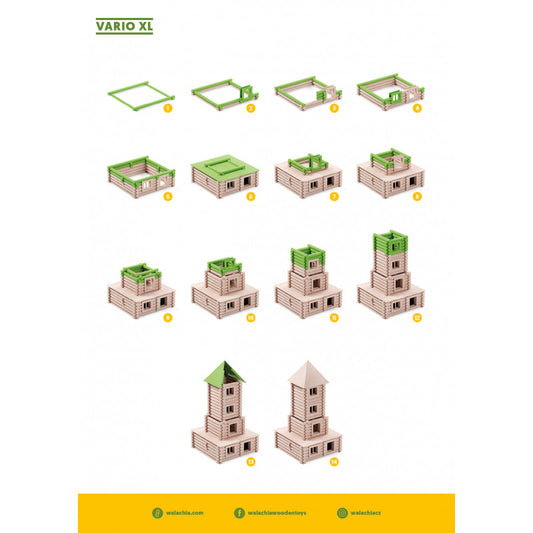 Set constructie arhitectura Vario XL, 184 piese din lemn, Walachia [ps:a0bad73a-7dfc-4b3a-9ac9-6e7f949ca12a]