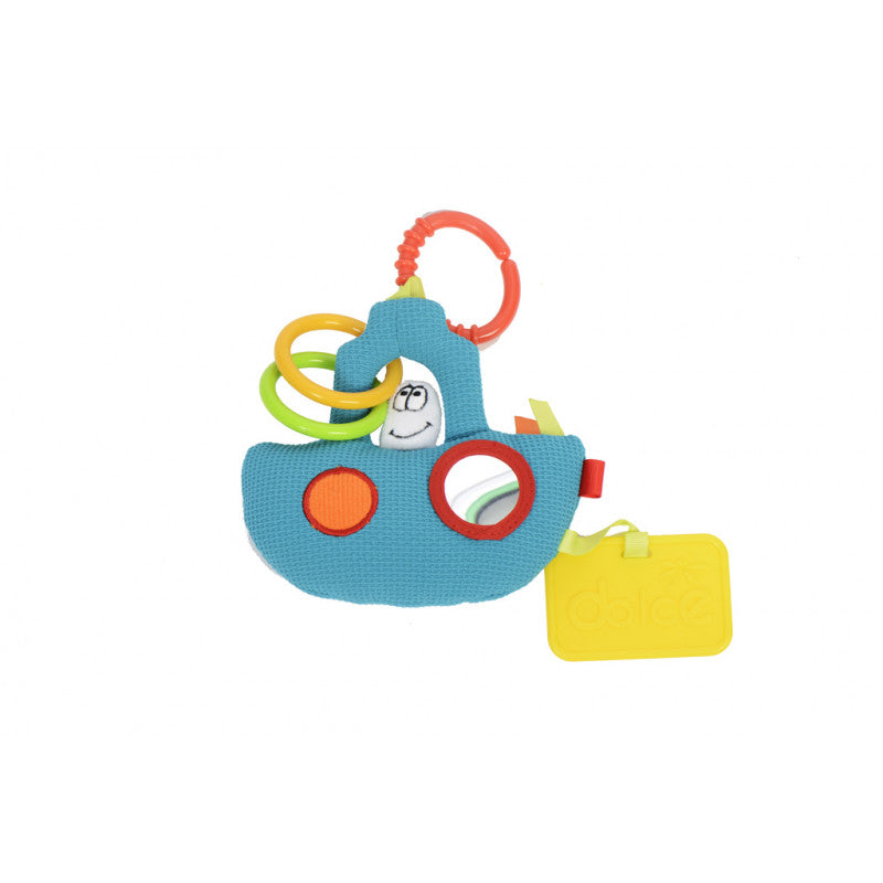 Mini Tug Boat, Barcuta senzoriala pentru bebelusi, cu oglinda si inel de dentitie, Dolce [ps:f5acc9ae-1382-489e-bcd3-d545ec991ad5]
