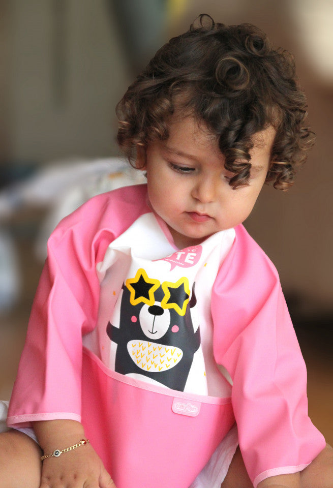 Baveta cu maneci si buzunar BabyJem Polly Bib (Culoare: - Roz [ps:a175b138-3028-476b-9b87-98369d10f546]