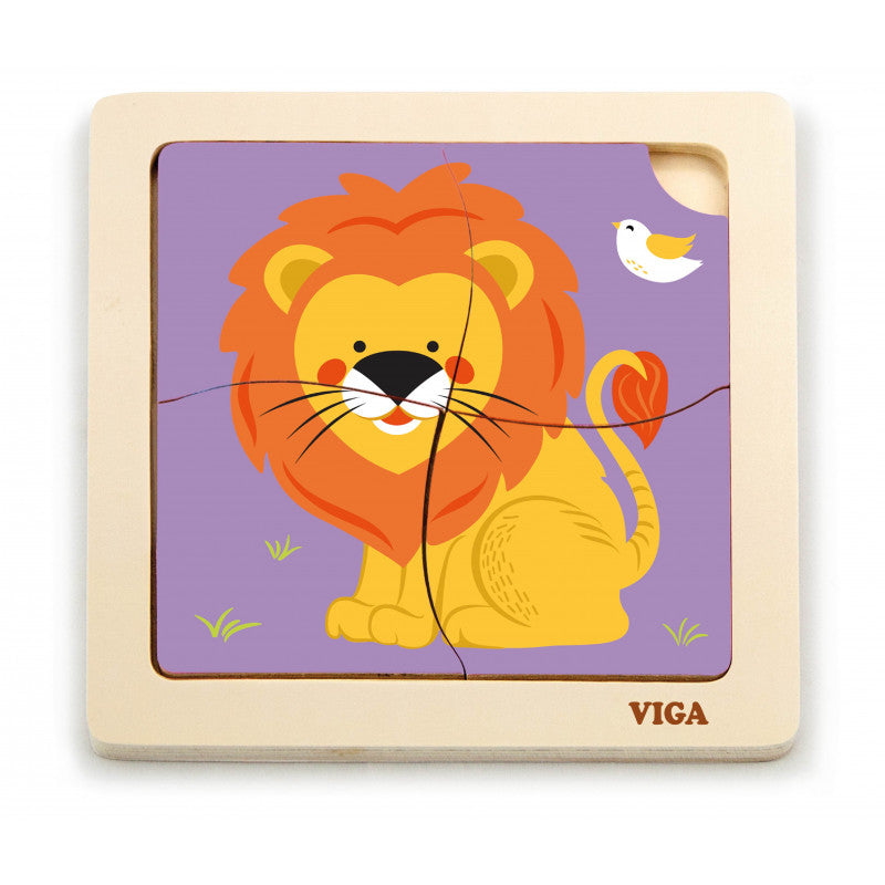 Puzzle din lemn din 4 piese mari - leu, Viga [ps:364f7fa6-eae7-4369-b2bf-5adbb0c0f4b7]