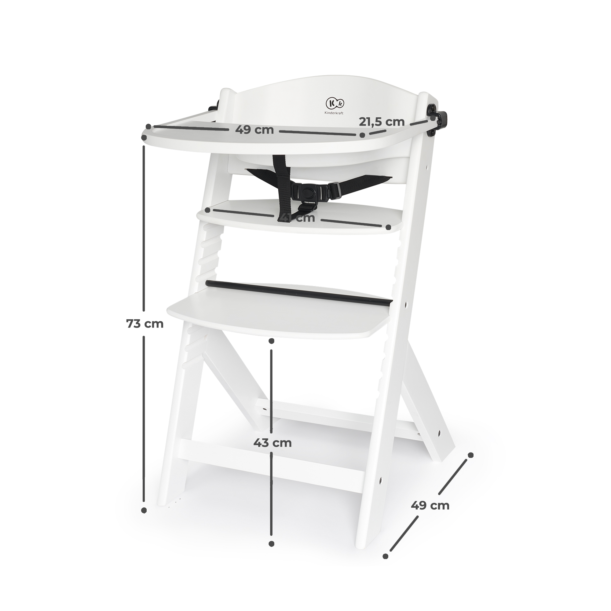 SCAUN DE MASA KINDERKRAFT ENOCK, 3 IN 1, FULL WHITE - Alb [ps:6fbb2277-70c7-4dc7-af71-aebb64565bc0]