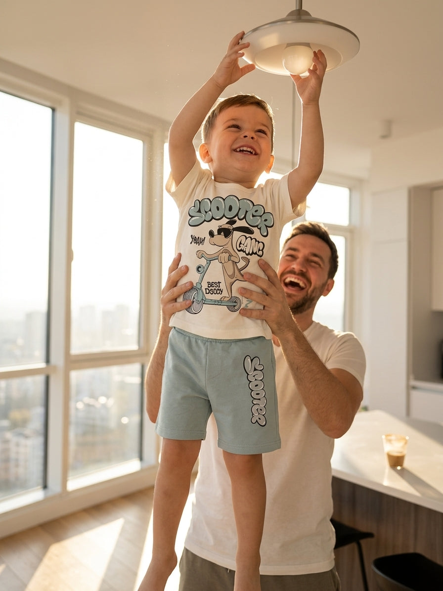 Set tricou și pantaloni scurți băieți cu imprimeu câine pe Maro 3 ANI [ps:d0ca84d2-f31f-40ee-a36f-9024eff5dceb]