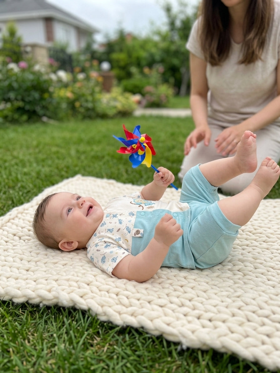 Set bebe băieți tricou cu maimuță și pantaloni scurți Bleu 3-6 Luni [ps:2ec638a5-10bf-45c6-8e50-eb37a41deb98]