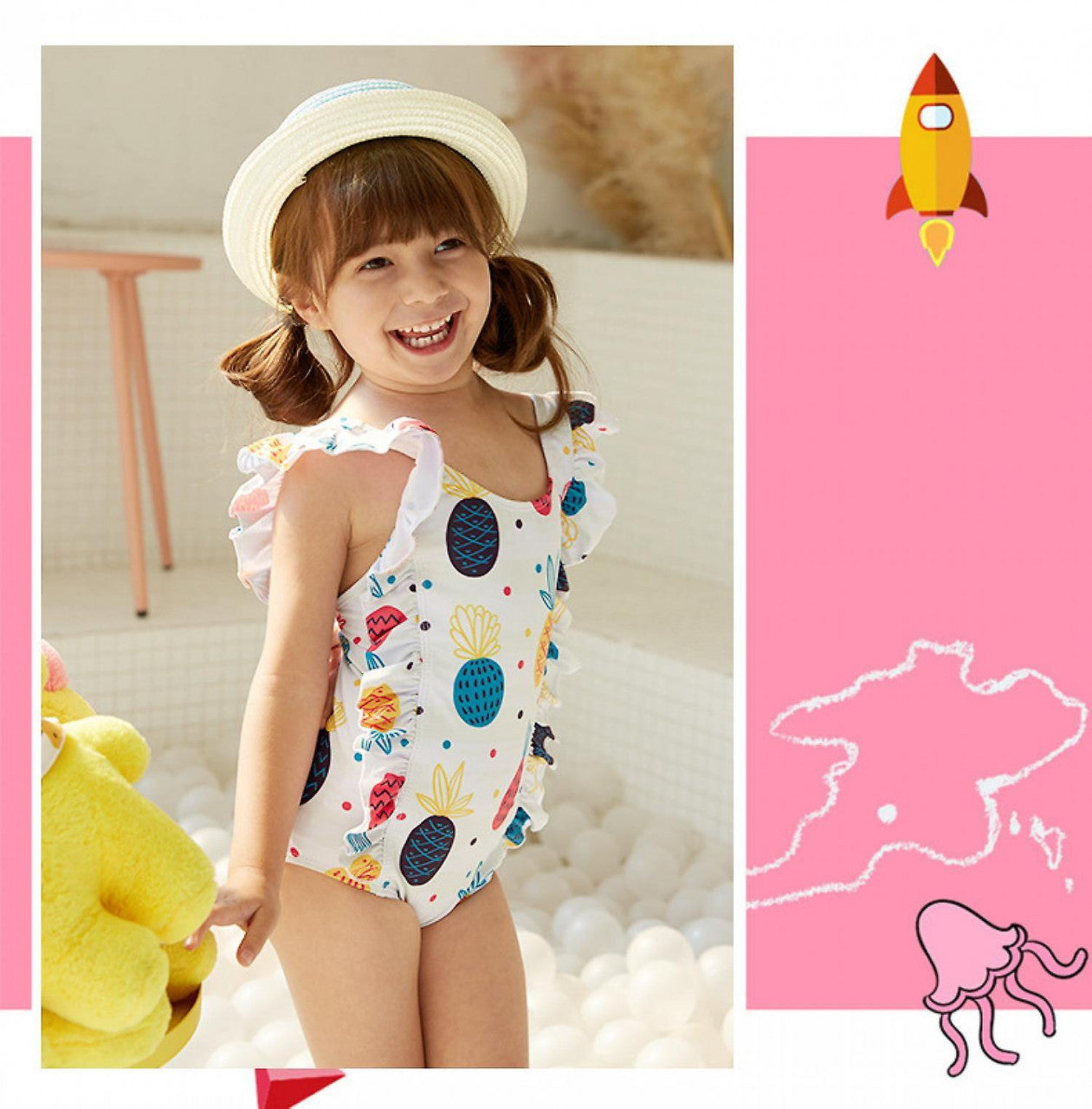 Costum de baie Ananasi Drool (Marime: 130) [ps:77aa54b3-5449-4e7d-81c9-724715e18935]