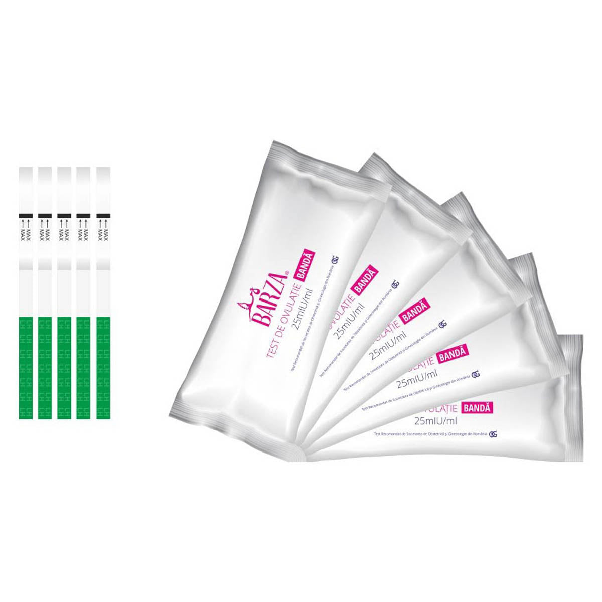 BARZA Strip, Pachet test ovulatie 5 buc + test sarcina 1 buc - Imagine 4