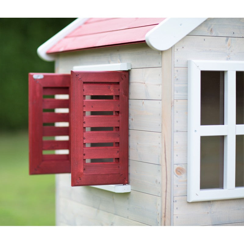 Casuta de gradina My Red Cottage House cu platforma si tobogan (M26R), Wendi Toys [ps:f5306363-4526-404a-b19c-fdbdb70f53be]