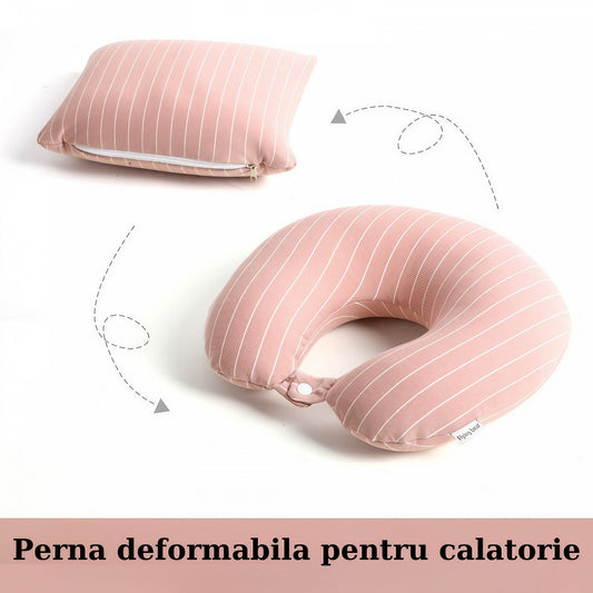 Perna de Călătorie Flippy 2 în 1, Spumă cu Memorie, Roz - Roz (4) [ps:b0d64056-c0ff-4d6b-92c3-1aa7f4472f98]