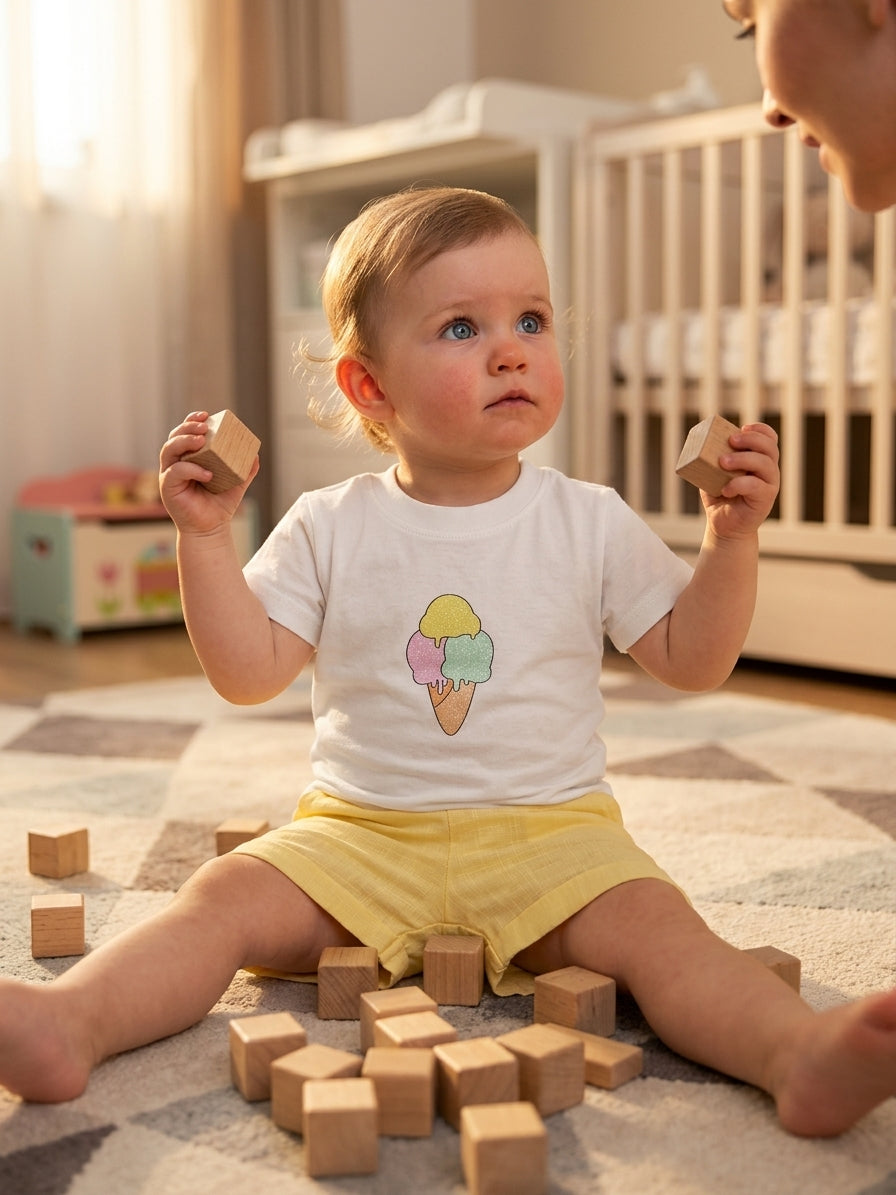 Set tricou și pantaloni scurți din in cu înghețată - 9-12 Luni (4) [ps:05b8cf8f-4d83-420d-b5de-f3d9f25452b4]