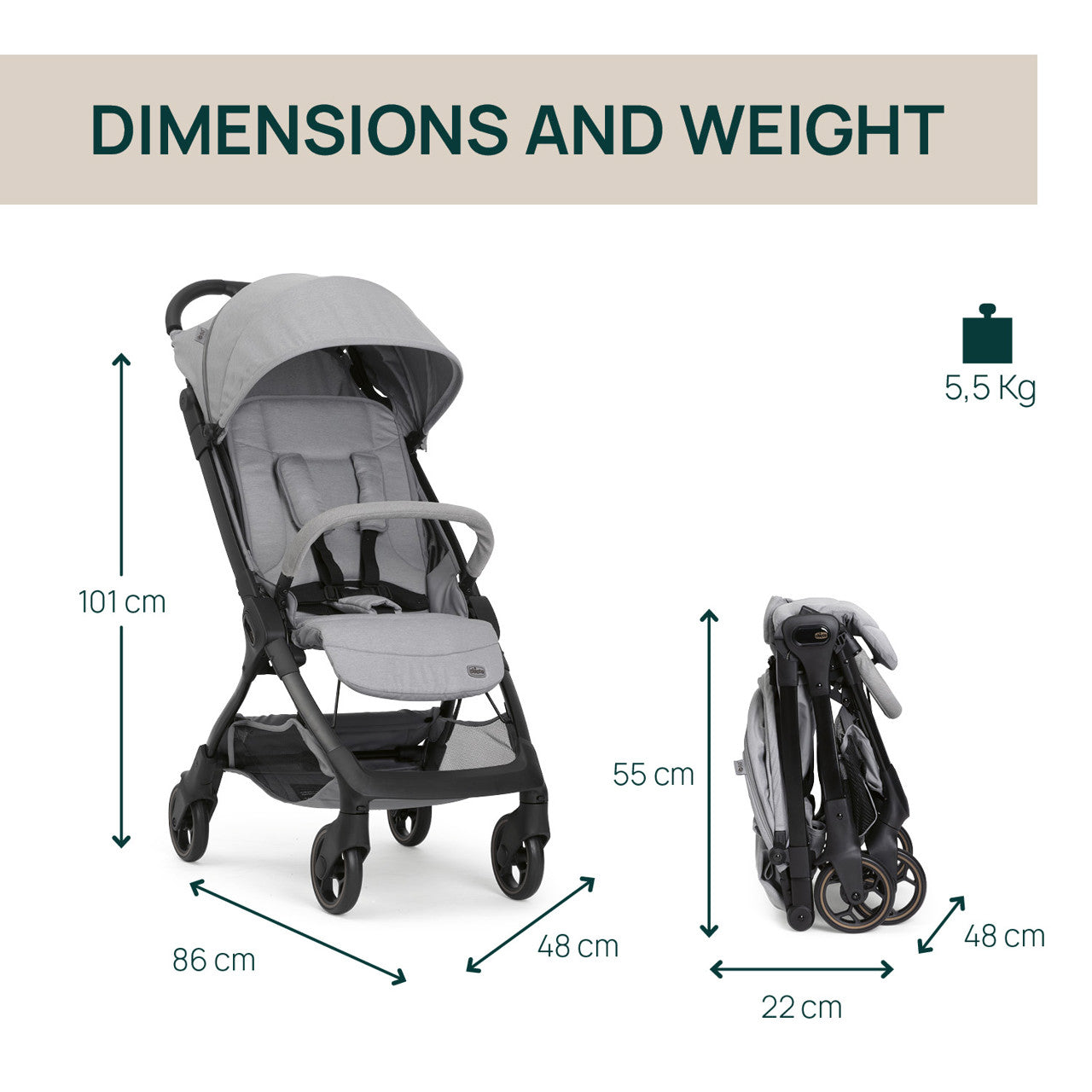 Carucior copii sport Chicco We 2, Pebble (Gri), 0luni+ - Pebble (Gri) (4) [ps:05f61f89-e580-4153-9fb3-fd65c583de12]