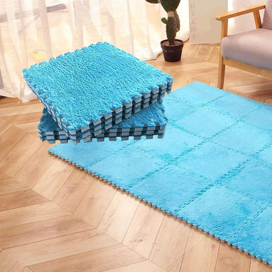 Set Covor Puzzle Flippy, Spuma EVA, 10 Piese, Alb | 30x30cm - Albastru (4) [ps:4eeb7c61-9141-4a6f-91c5-c8016f7d7703]